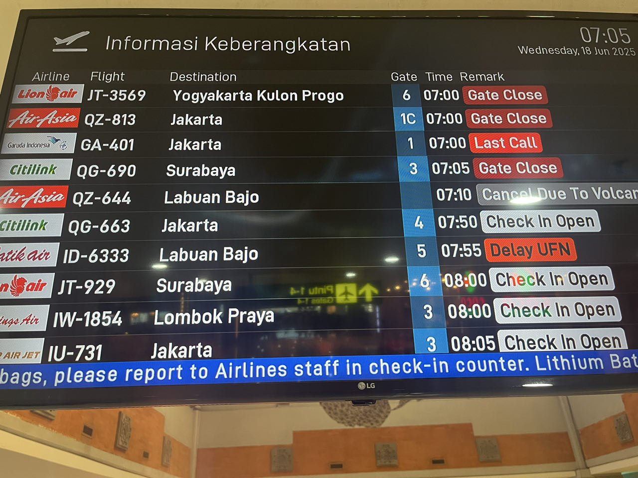 Flight cancelled